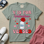 Funny V Is For Versed Midazolam ER ICU Nurse Valentine's Day T-Shirt