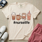 Cute Coffee Lover Nurse Fuel Hashtag Nurse Life T-Shirt-T-Shirt-HugTee