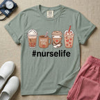 Cute Coffee Lover Nurse Fuel Hashtag Nurse Life T-Shirt-T-Shirt-HugTee
