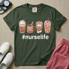 Cute Coffee Lover Nurse Fuel Hashtag Nurse Life T-Shirt-T-Shirt-HugTee