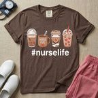 Cute Coffee Lover Nurse Fuel Hashtag Nurse Life T-Shirt-T-Shirt-HugTee
