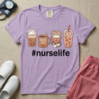 Cute Coffee Lover Nurse Fuel Hashtag Nurse Life T-Shirt-T-Shirt-HugTee