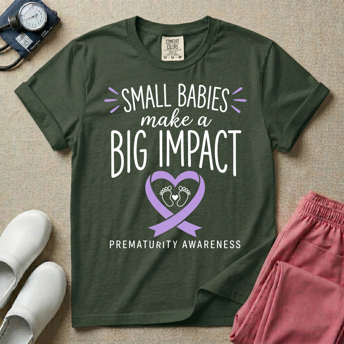 NICU Nurse Prematurity Awareness Small Babies Make a Big Impact T-Shirt-T-Shirt-HugTee