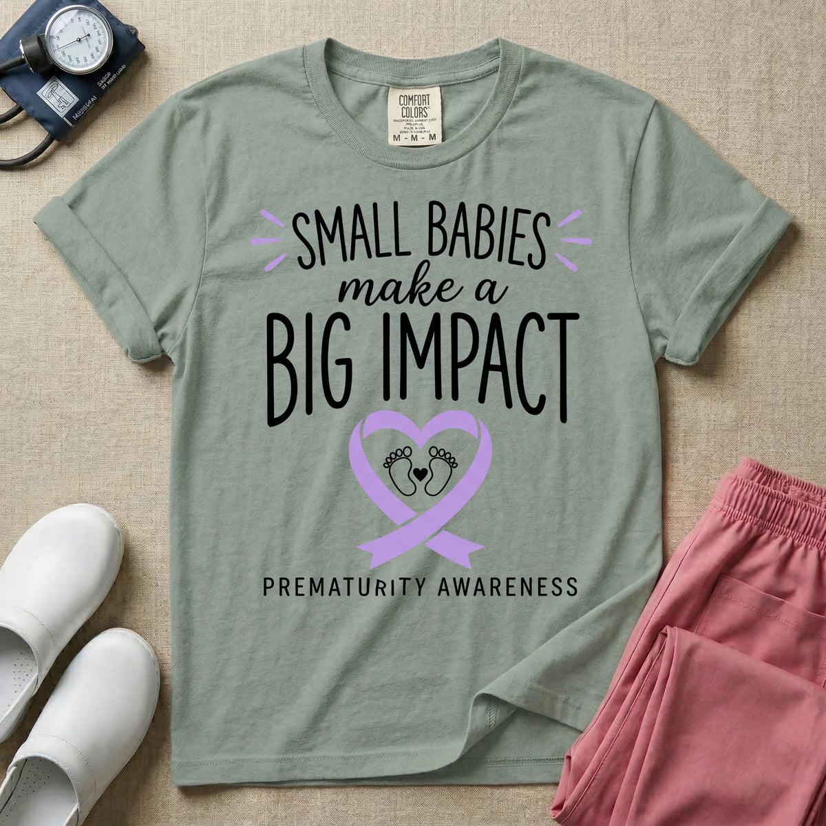 NICU Nurse Prematurity Awareness Small Babies Make a Big Impact T-Shirt-T-Shirt-HugTee