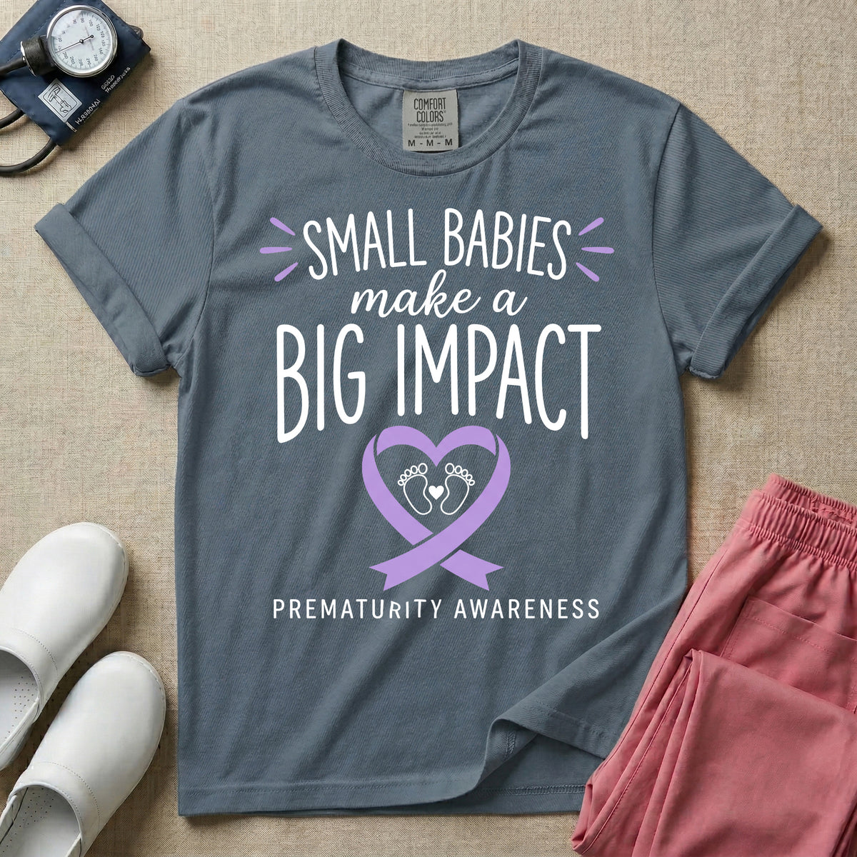 NICU Nurse Prematurity Awareness Small Babies Make a Big Impact T-Shirt-T-Shirt-HugTee