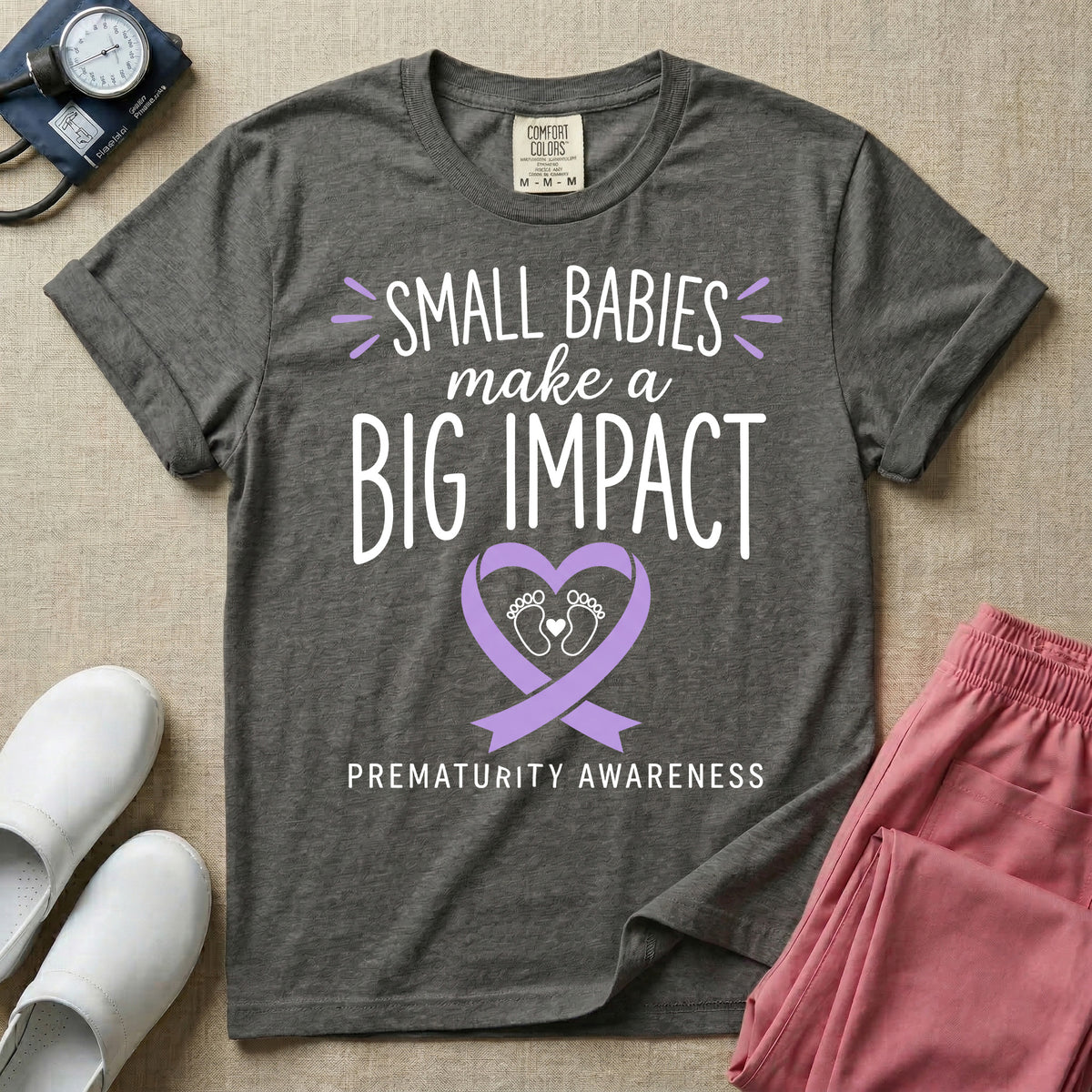 NICU Nurse Prematurity Awareness Small Babies Make a Big Impact T-Shirt-T-Shirt-HugTee