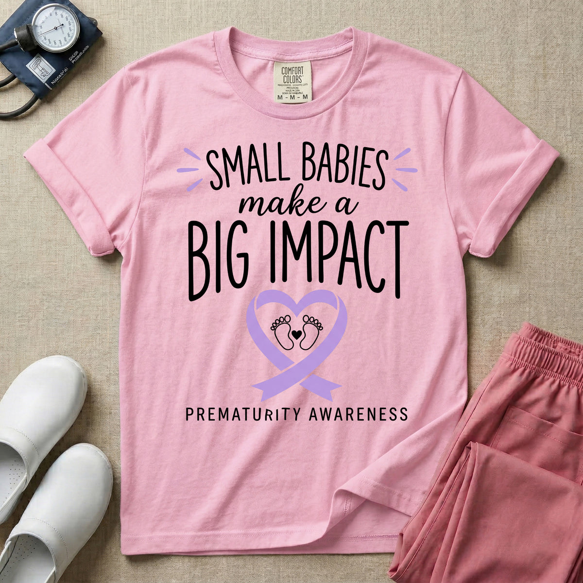 NICU Nurse Prematurity Awareness Small Babies Make a Big Impact T-Shirt-T-Shirt-HugTee