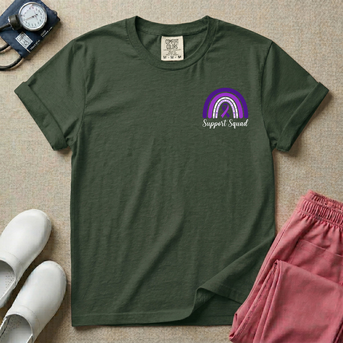 NICU Nurse In November We Wear Purple Two-Sided Prematurity Awareness T-Shirt-T-Shirt-HugTee