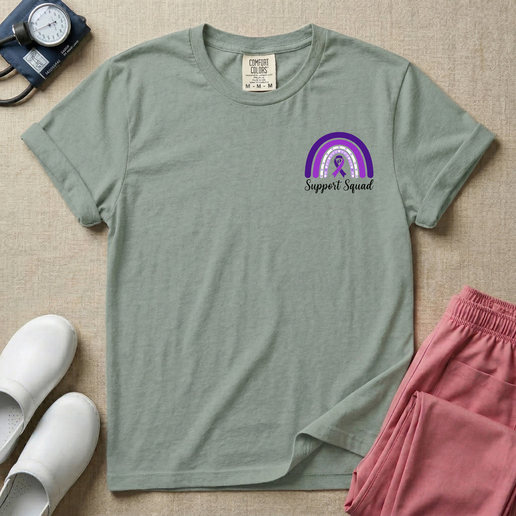 NICU Nurse In November We Wear Purple Two-Sided Prematurity Awareness T-Shirt-T-Shirt-HugTee