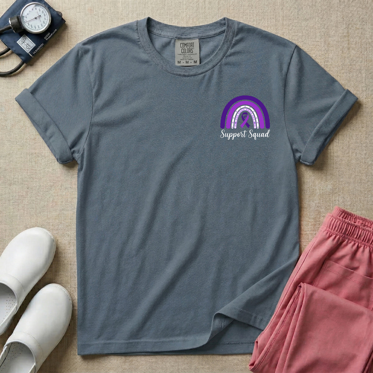 NICU Nurse In November We Wear Purple Two-Sided Prematurity Awareness T-Shirt-T-Shirt-HugTee