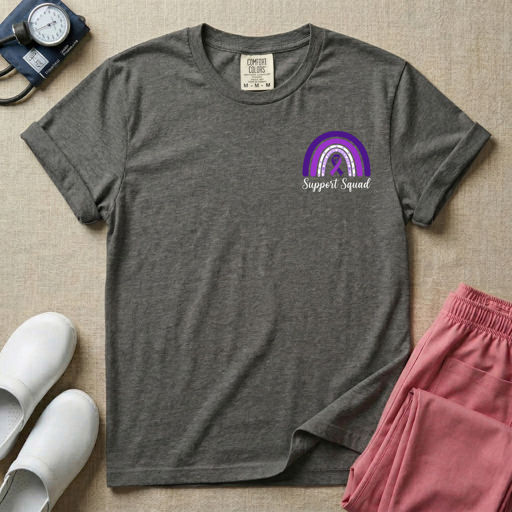 NICU Nurse In November We Wear Purple Two-Sided Prematurity Awareness T-Shirt-T-Shirt-HugTee