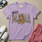 NICU Mama Floral Bear Cute NICU Nurse T-Shirt-T-Shirt-HugTee