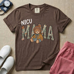NICU Mama Floral Bear Cute NICU Nurse T-Shirt-T-Shirt-HugTee