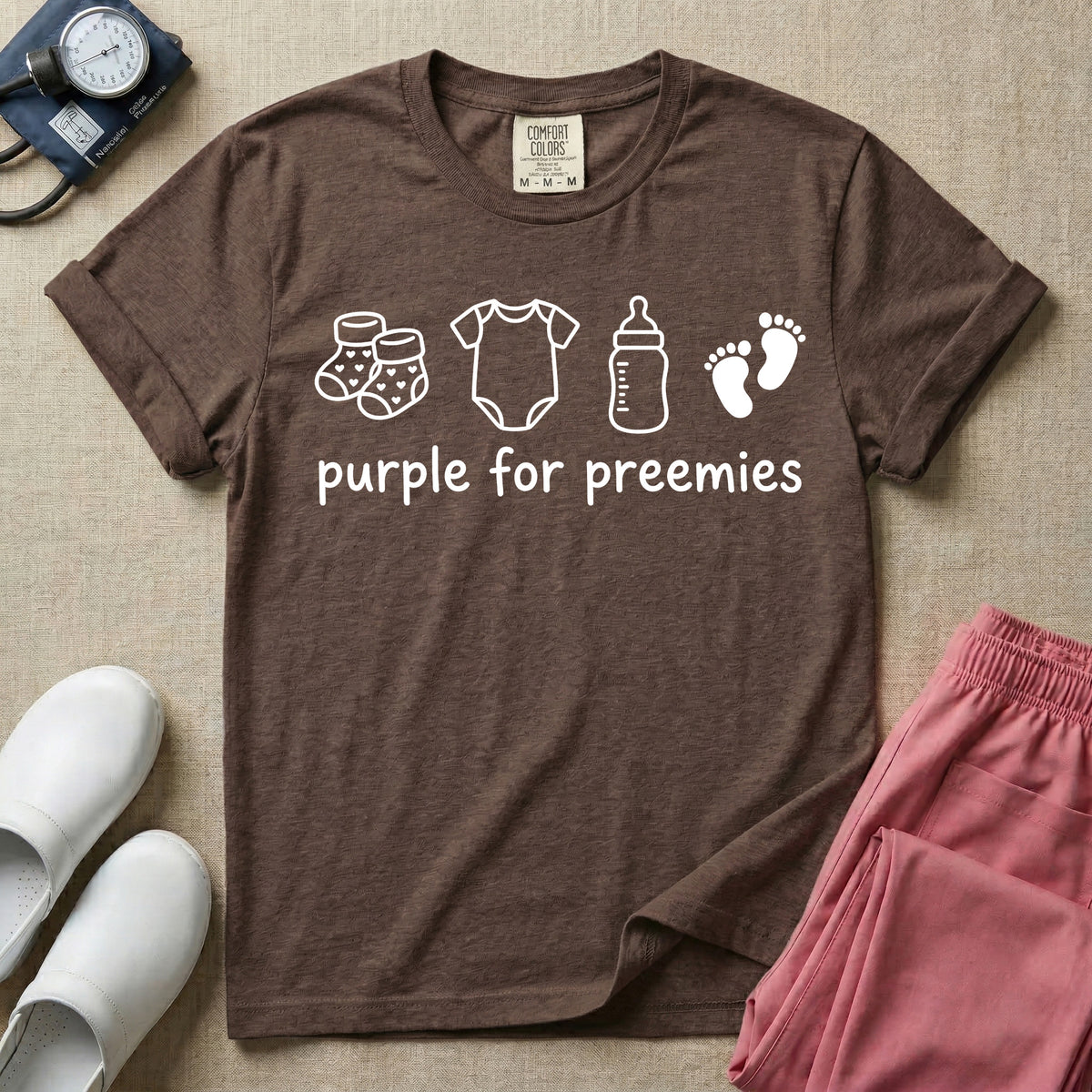 Purple for Preemies NICU Nurse Prematurity Awareness T-Shirt-T-Shirt-HugTee