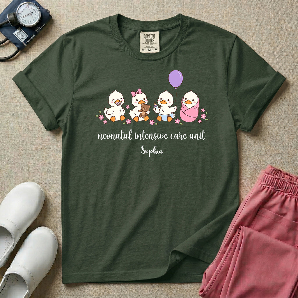 Personalized Neonatal Intensive Care Unit Name Ducklings T-Shirt-T-Shirt-HugTee
