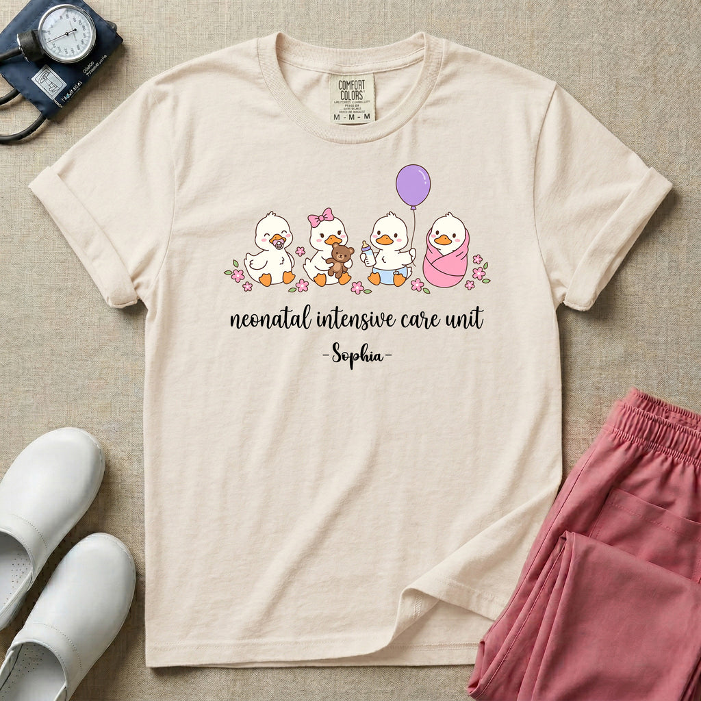 Personalized Neonatal Intensive Care Unit Name Ducklings T-Shirt-T-Shirt-HugTee