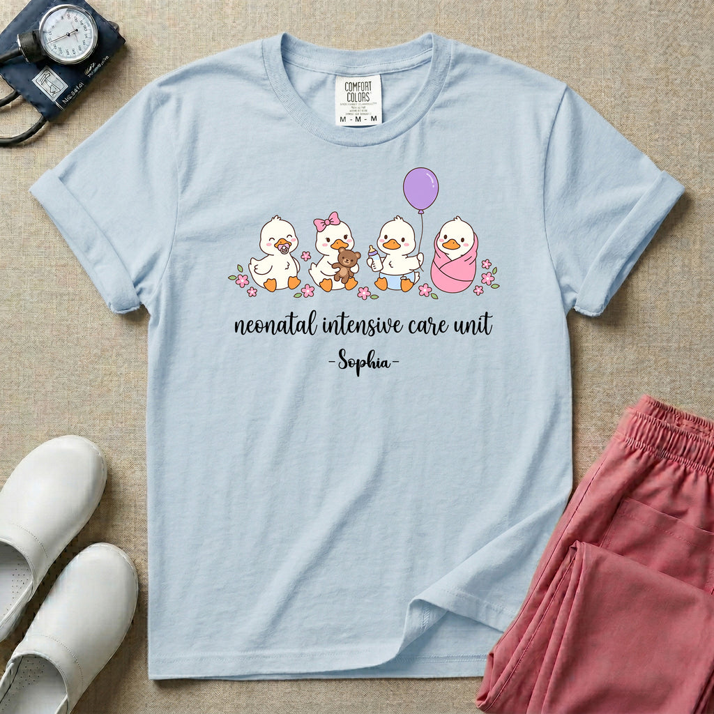 Personalized Neonatal Intensive Care Unit Name Ducklings T-Shirt-T-Shirt-HugTee