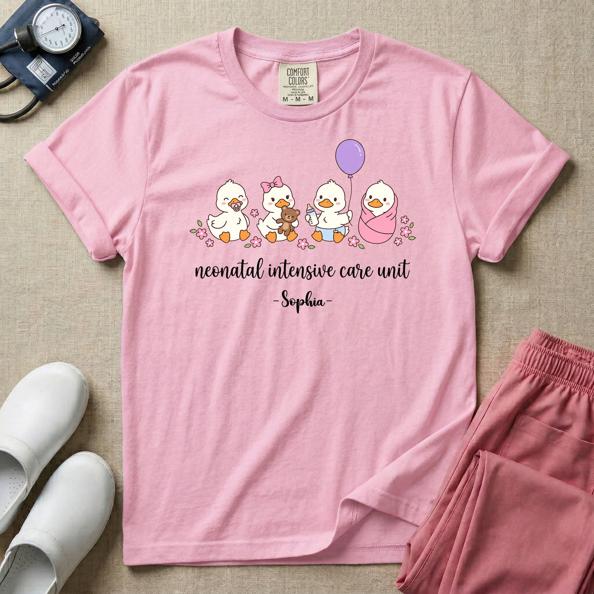 Personalized Neonatal Intensive Care Unit Name Ducklings T-Shirt-T-Shirt-HugTee