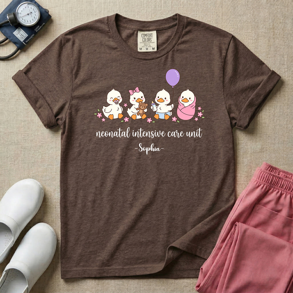Personalized Neonatal Intensive Care Unit Name Ducklings T-Shirt-T-Shirt-HugTee