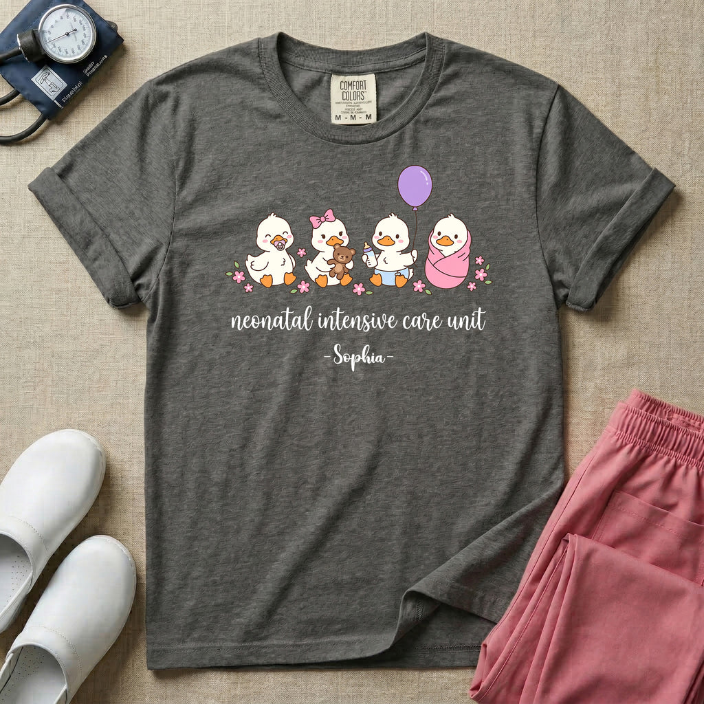 Personalized Neonatal Intensive Care Unit Name Ducklings T-Shirt-T-Shirt-HugTee