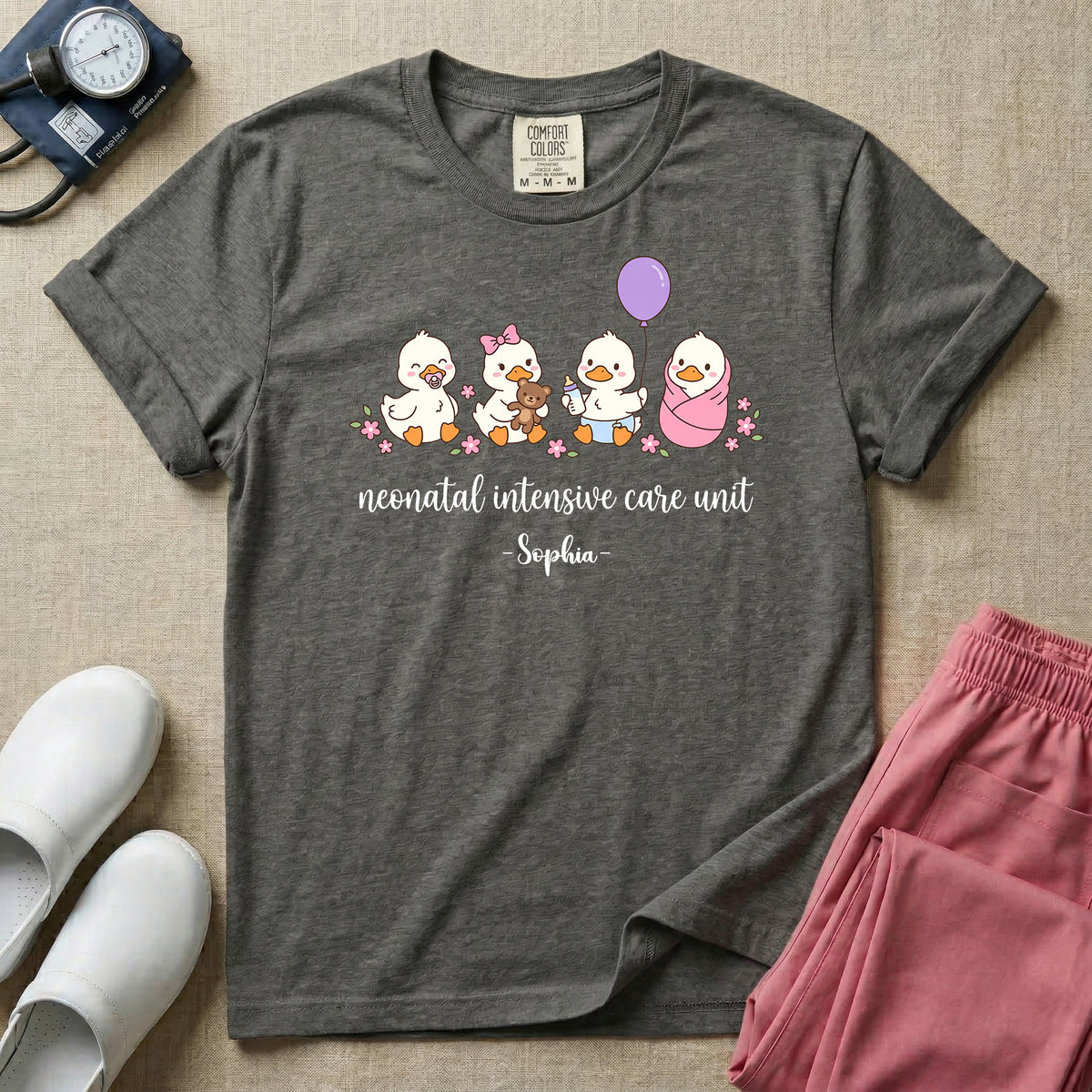 Personalized Neonatal Intensive Care Unit Name Ducklings T-Shirt-T-Shirt-HugTee