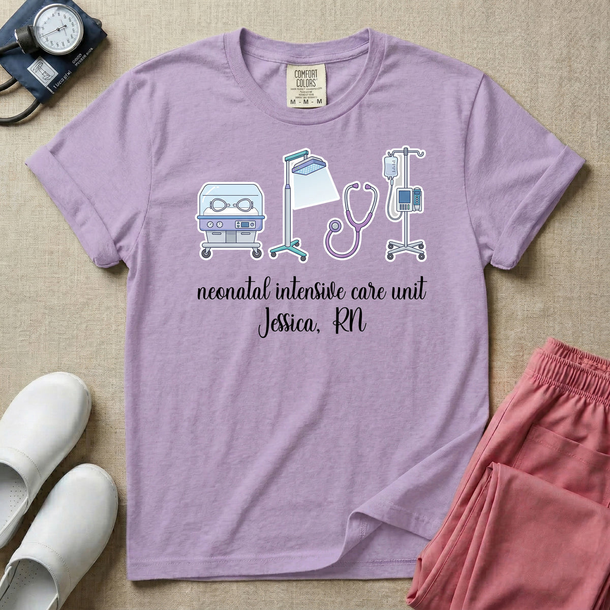 Personalized Neonatal Intensive Care Unit Name RN T-Shirt-T-Shirt-HugTee