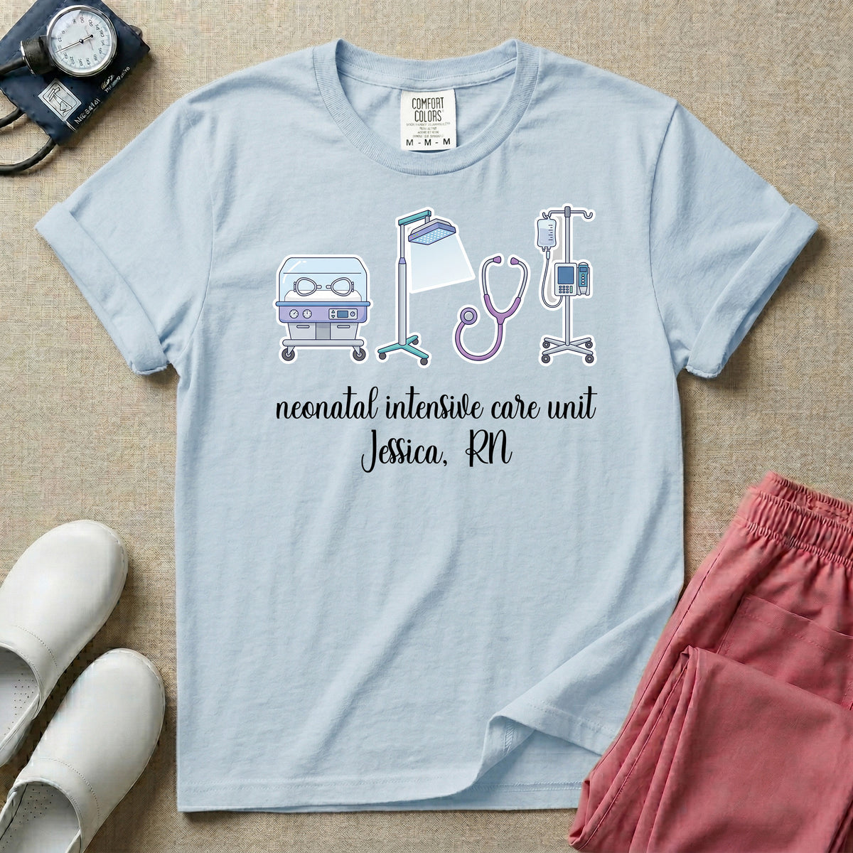 Personalized Neonatal Intensive Care Unit Name RN T-Shirt-T-Shirt-HugTee