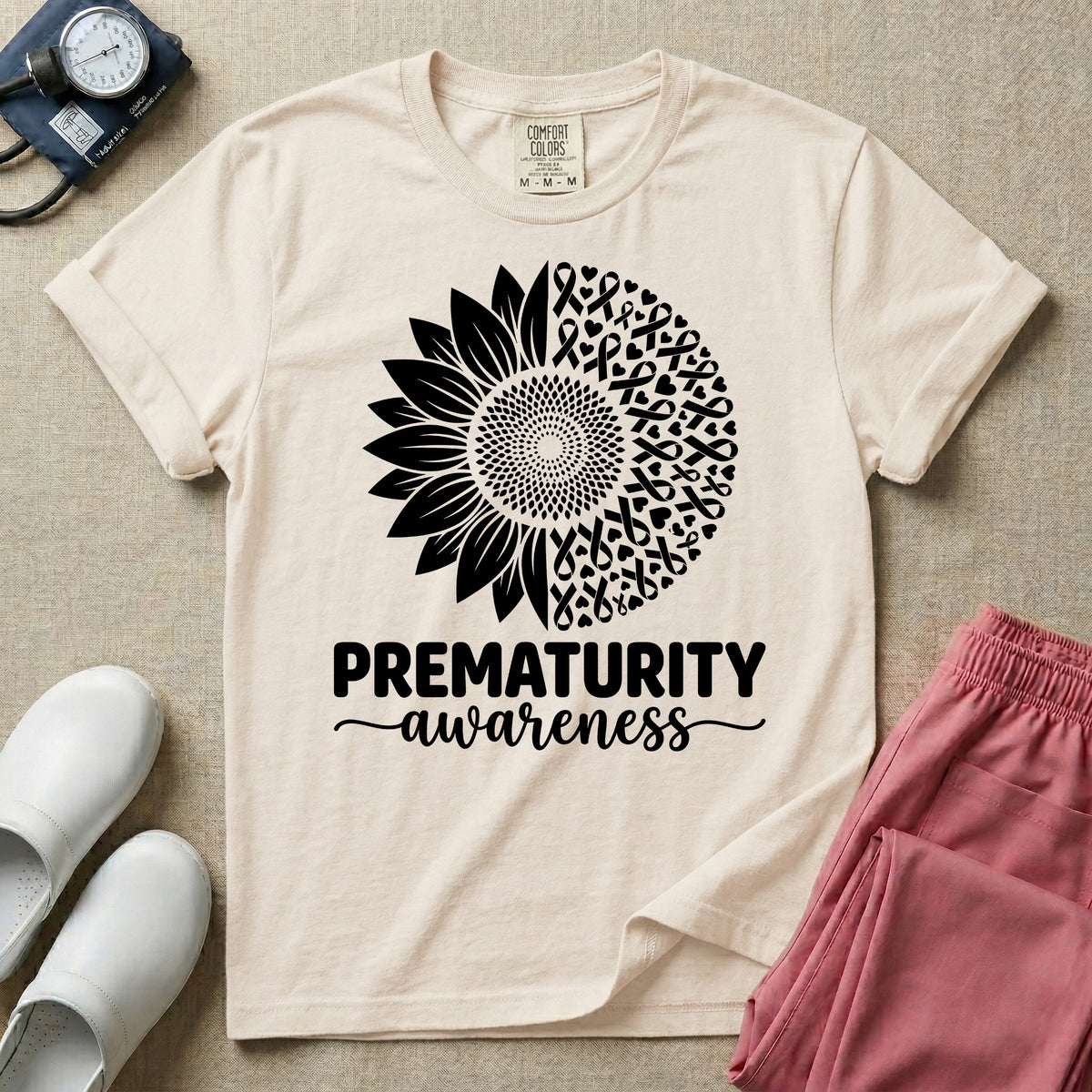 Prematurity Awareness Sunflower NICU Nurse T-Shirt-T-Shirt-HugTee