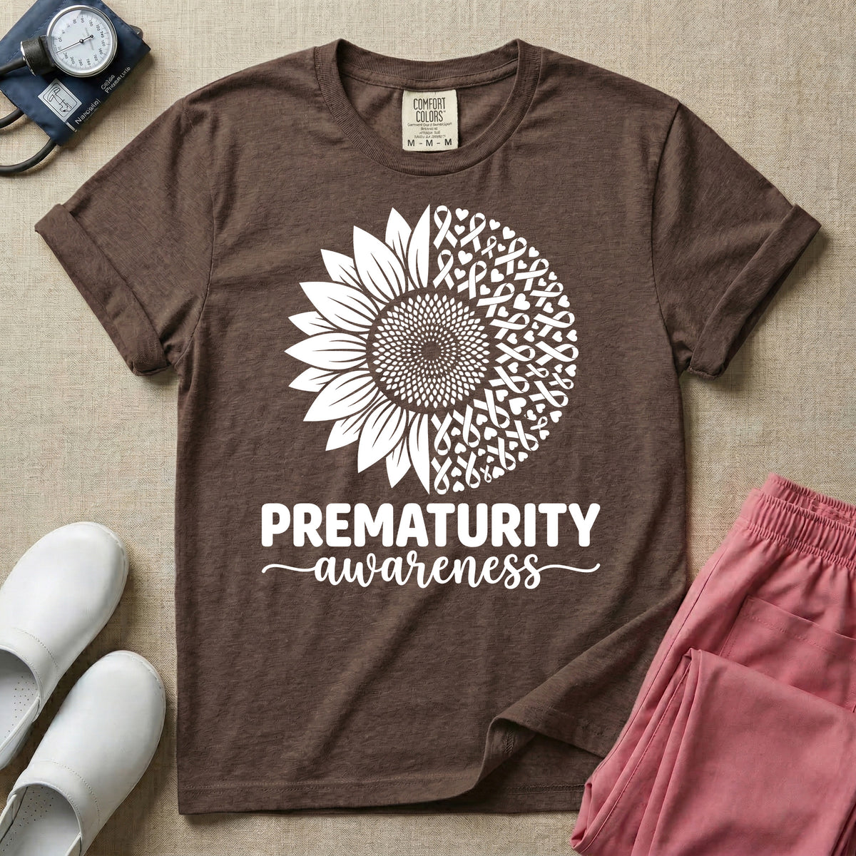 Prematurity Awareness Sunflower NICU Nurse T-Shirt-T-Shirt-HugTee