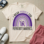 I Wear Purple For Prematurity Awareness NICU Nurse T-Shirt-T-Shirt-HugTee