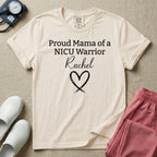 Personalized Proud Mama of a NICU Warrior Name T-Shirt-T-Shirt-HugTee