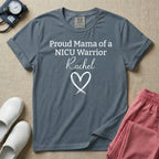 Personalized Proud Mama of a NICU Warrior Name T-Shirt-T-Shirt-HugTee