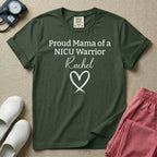 Personalized Proud Mama of a NICU Warrior Name T-Shirt-T-Shirt-HugTee