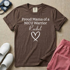 Personalized Proud Mama of a NICU Warrior Name T-Shirt-T-Shirt-HugTee