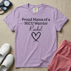 Personalized Proud Mama of a NICU Warrior Name T-Shirt-T-Shirt-HugTee
