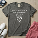 Personalized Proud Mama of a NICU Warrior Name T-Shirt-T-Shirt-HugTee