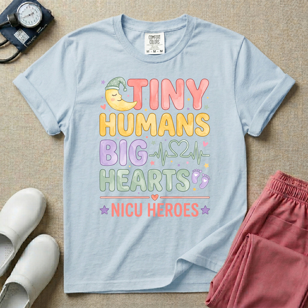 Tiny Humans Big Hearts NICU Heroes T-Shirt-T-Shirt-HugTee