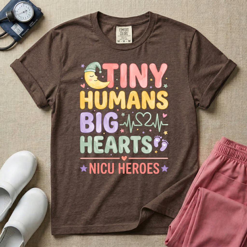 Tiny Humans Big Hearts NICU Heroes T-Shirt-T-Shirt-HugTee