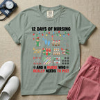 12 Days Of Nursing Christmas Nurse Humor T-Shirt