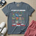 12 Days Of Nursing Christmas Nurse Humor T-Shirt