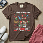 12 Days Of Nursing Christmas Nurse Humor T-Shirt