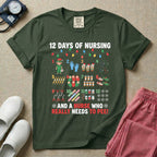 12 Days Of Nursing Christmas Nurse Humor T-Shirt