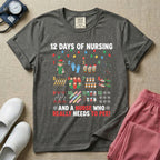 12 Days Of Nursing Christmas Nurse Humor T-Shirt