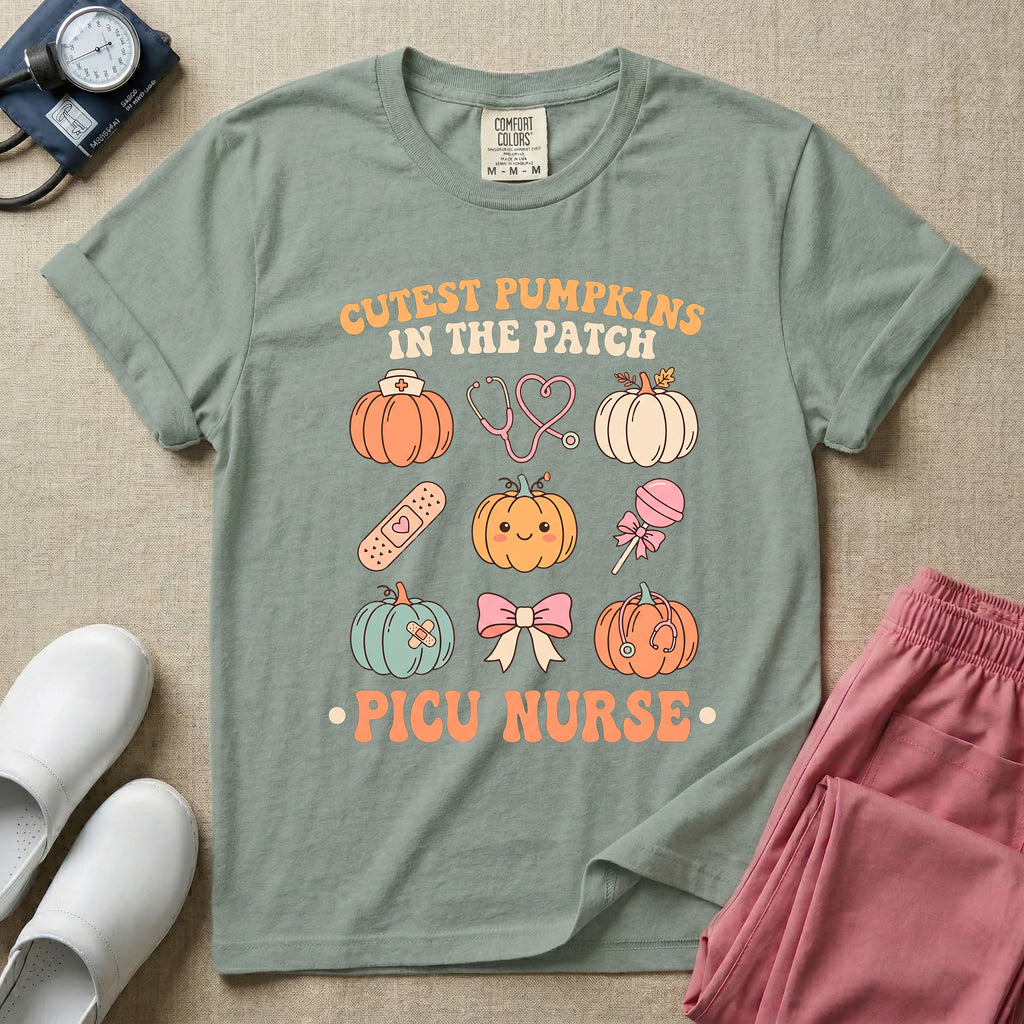 Cutest Pumpkins In The Patch PICU Nurse Fall Thanksgiving T-Shirt