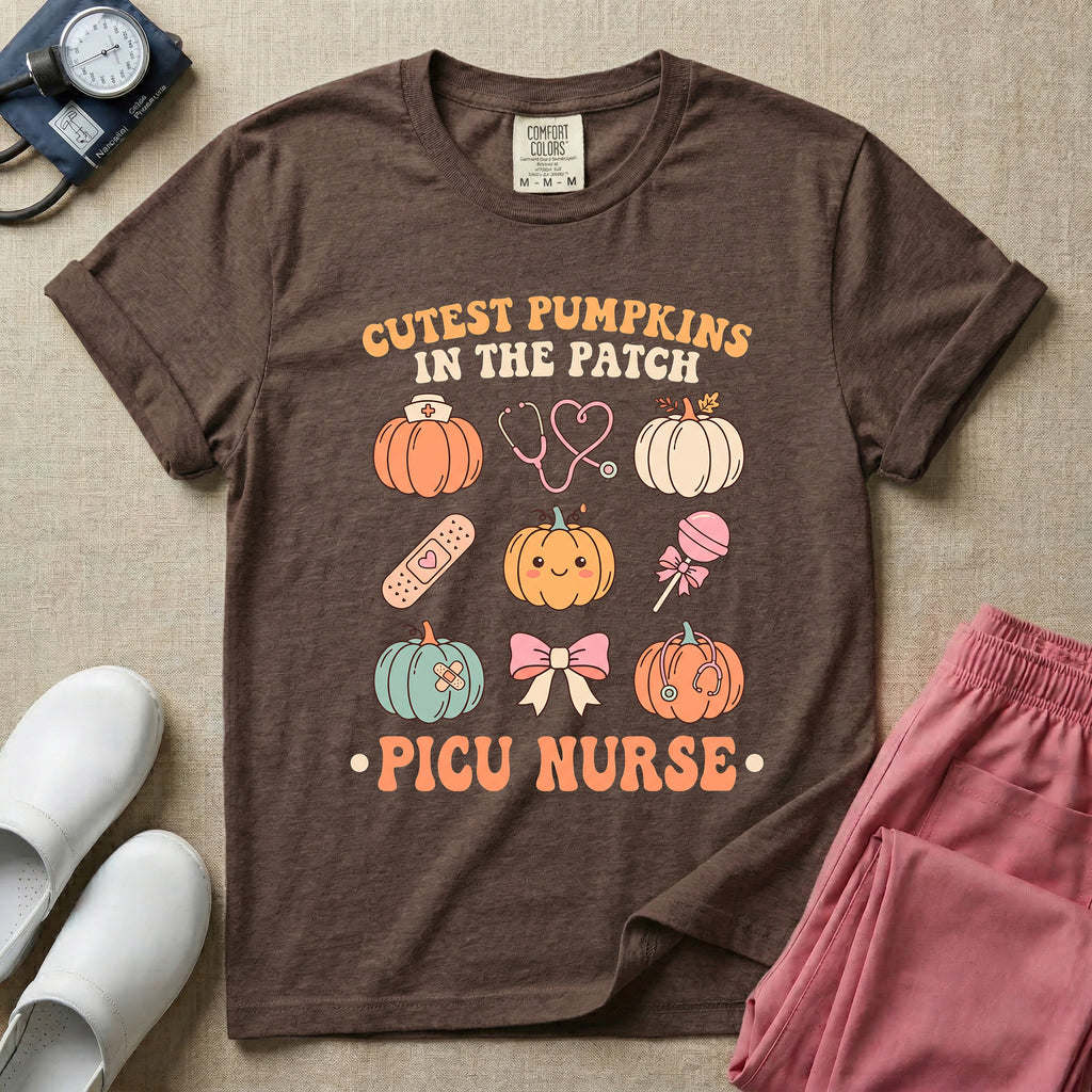 Cutest Pumpkins In The Patch PICU Nurse Fall Thanksgiving T-Shirt