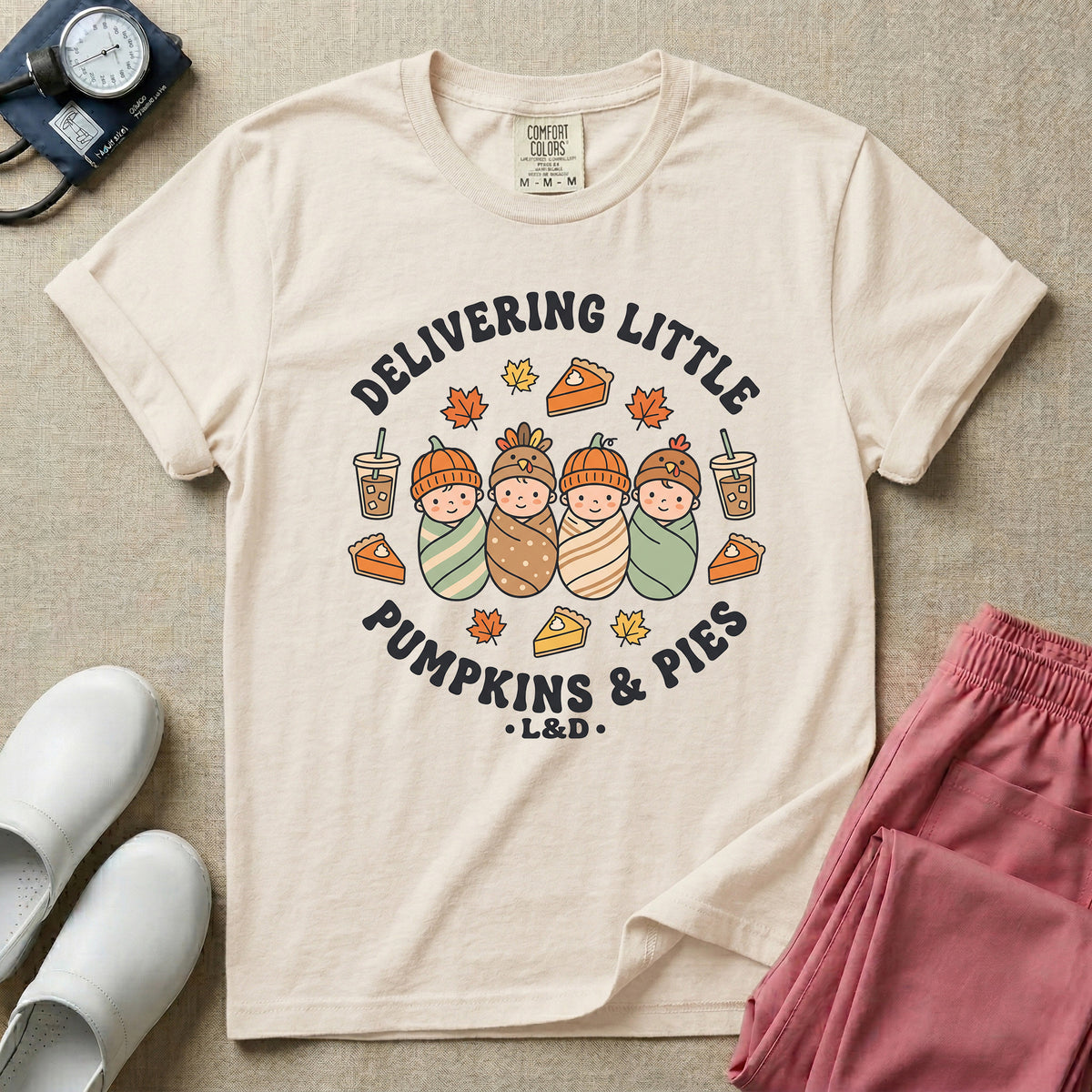 Delivering Little Pumpkins & Pies L&D Fall Thanksgiving Cool T-Shirt