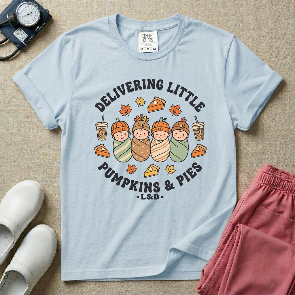 Delivering Little Pumpkins & Pies L&D Fall Thanksgiving Cool T-Shirt