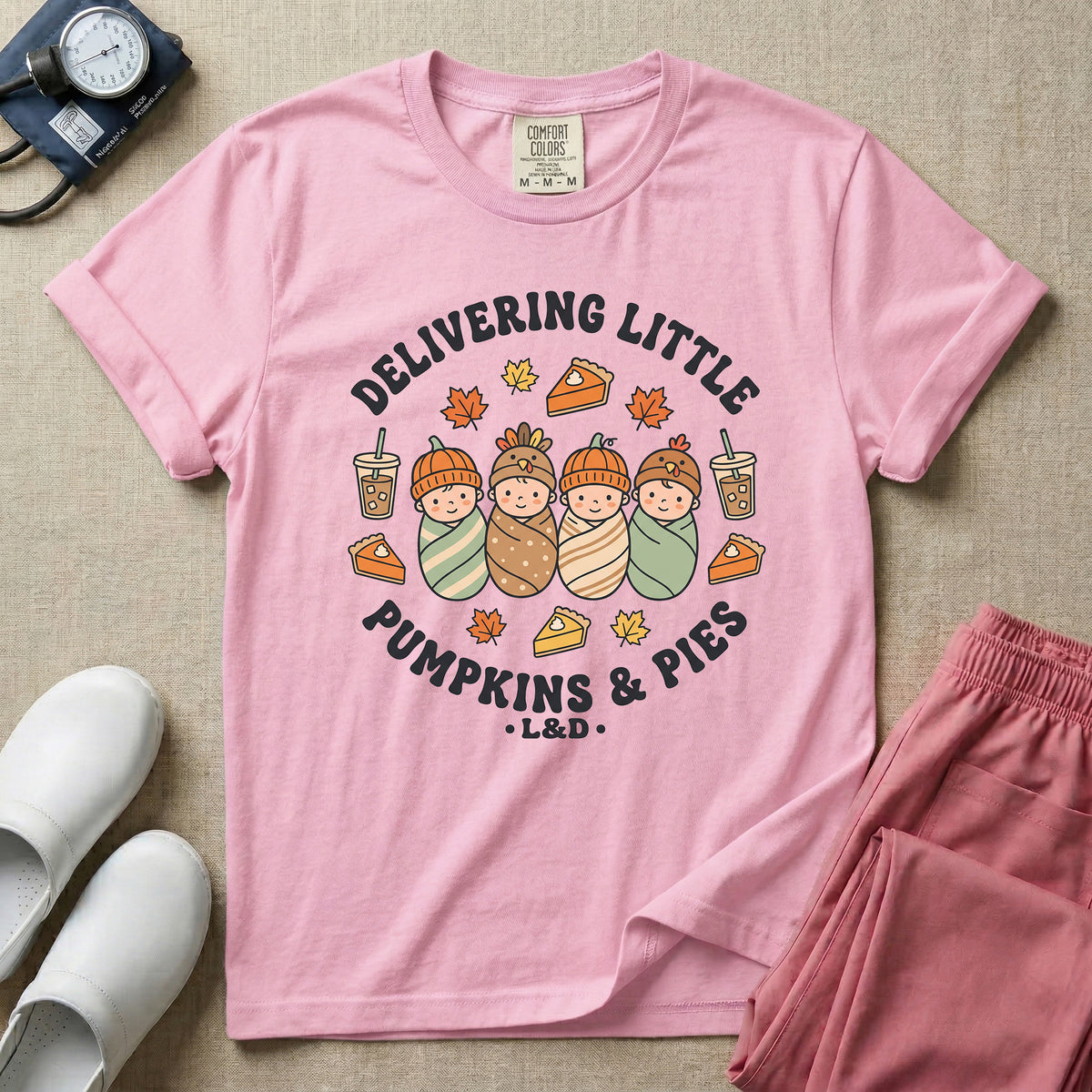 Delivering Little Pumpkins & Pies L&D Fall Thanksgiving Cool T-Shirt