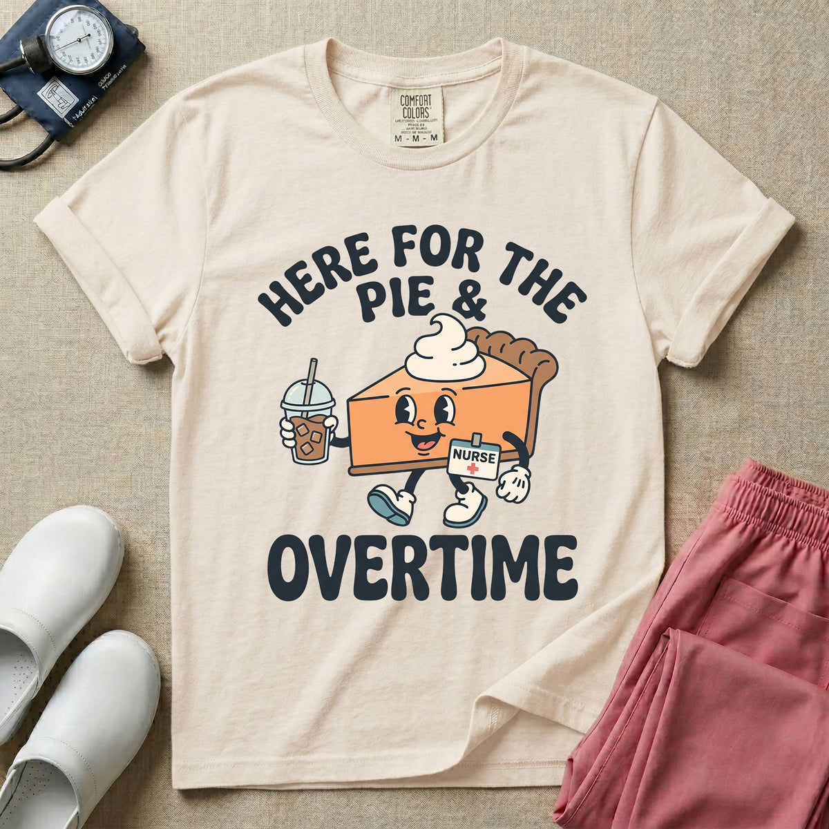 Here For The Pie And Overtime Fall Thanksgiving T-Shirt