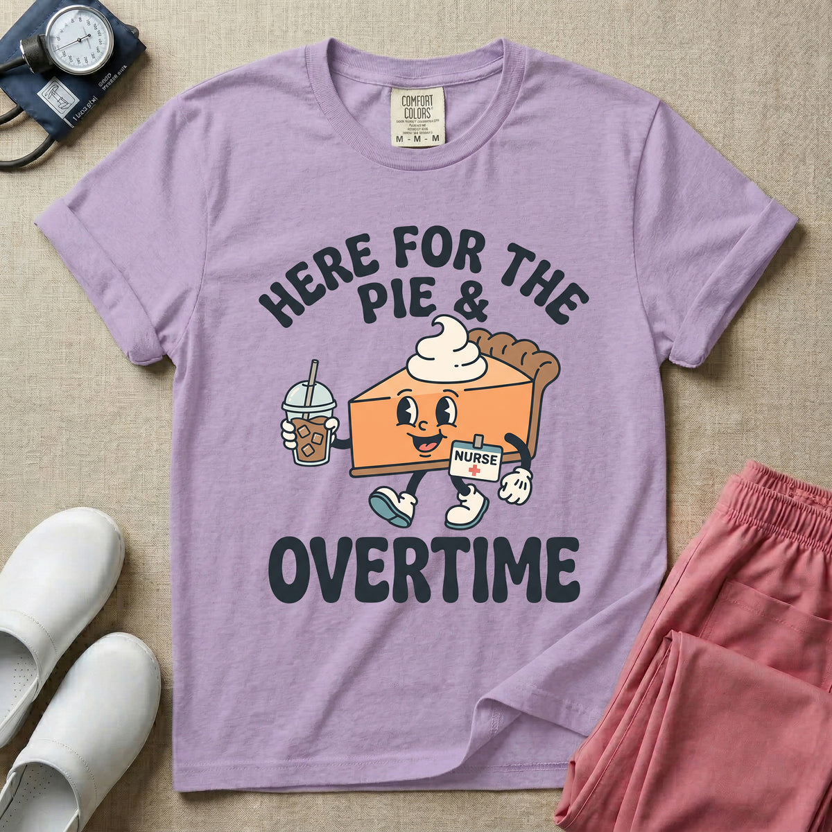 Here For The Pie And Overtime Fall Thanksgiving T-Shirt